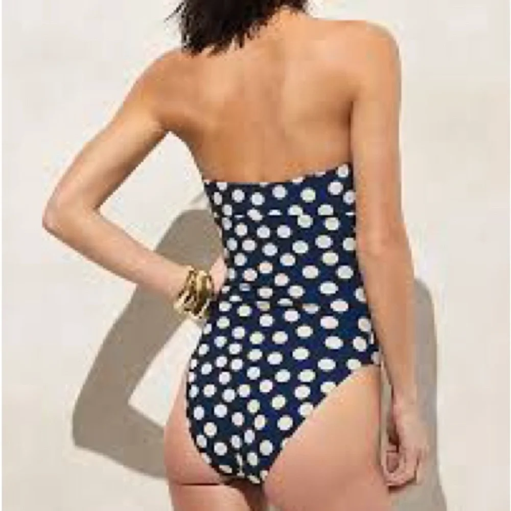 J. Crew Navy and Cream Polka Dot Women’s  Swimsuit One Piece. NWOT